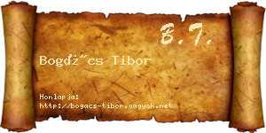 Bogács Tibor névjegykártya